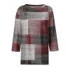 3/4 Sleeve Women Tops 2025 Spring Crewneck Print Shirt Casual Lightweight Loose Tunic Shirts Three Quarter Length Tshirt view 3