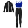 YiZYiF Gymnastic Workout for Girls Skating Pants Set Gym Sports Suit 3 Piece Training Costume Activewear Set Royal Blue 12 Years view 2
