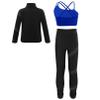 YiZYiF Gymnastic Workout for Girls Skating Pants Set Gym Sports Suit 3 Piece Training Costume Activewear Set Royal Blue 12 Years view 3
