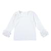 Ruffles Long Sleeve Crewneck T-Shirts for Little Girls Solid Color Basic Blouse Tee Tops Toddler Girl (White, 8Years) view 1