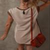 Dokotoo Summer Dresses for Women 2026 Fashion Short Sleeve Color Block Shift Tshirt Womens Casual Cap Sleeve Beach Vacation Clothes for Women Mini Dress Khaki Medium view 2