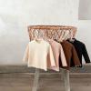 Toddler Baby Girls Knitted Solid Color Turtleneck Tops Ruffles Long Sleeve Mock Neck Blouse Fall (Beige, 3-6 Months) view 2
