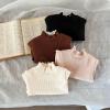 Toddler Baby Girls Knitted Solid Color Turtleneck Tops Ruffles Long Sleeve Mock Neck Blouse Fall (Beige, 3-6 Months) view 4