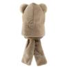 Kids Winter Hood Hat Scarf Gloves Set 3-in-1 Hooded Hat Plush Bear Beanie Cap Faux Fur Earflap Animal Snow Cap view 3