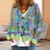 Black Of y Deals Today Womens Fall 2024 Cardigan Ladies' New Christmas Abstract Printed Casual Cloak Jacket Cardigan Fashion Fall Outfits For Women (Blue, L) Womens Open Front Chunky Cardigan Sw view 3