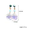 Mermaid Earrings Resin Clear Seashell Drop Earrings Mermaid Scales Clip on Earrings Sea Shell Earrings Jewelry for Women (Light Blue) view 4