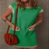 Dokotoo Casual Dresses for Women 2026 Fashion Spring Summer Dresses Womens Crewneck Color Block Short Sleeve Shift Tshirt Beach Mini Dress Green X-Large view 2