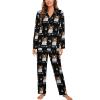 Cowcute Custom Pajamas Set for Women, Personalized Pet Photo Face V-Neck Pjs Sets Loungewear Sleepwear for Dog Mom Cat Owner view 1