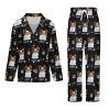 Cowcute Custom Pajamas Set for Women, Personalized Pet Photo Face V-Neck Pjs Sets Loungewear Sleepwear for Dog Mom Cat Owner view 2