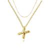 PANSHI Gold Initial Necklaces Gifts for Women Girlfriend Teens Gifts Trendy Stuff Layered Bubble Letter Necklace Gold Jewelry Birthday Gifts Teens Women X view 1