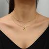 PANSHI Gold Initial Necklaces Gifts for Women Girlfriend Teens Gifts Trendy Stuff Layered Bubble Letter Necklace Gold Jewelry Birthday Gifts Teens Women X view 4