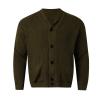 Mens Shawl Collar Cardigan Sweater Casual Long Sleeve Button Down Cable Knit Winter Chunky Sweaters with Pockets Green view 4