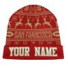 Custom Football Beanie Hat Men Women Personalized Name Winter Cuffed Knit Hats Fashion Toque Cap Sports Fan Gift view 1