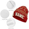 Custom Football Beanie Hat Men Women Personalized Name Winter Cuffed Knit Hats Fashion Toque Cap Sports Fan Gift view 4