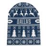 Custom Football Beanie Hat Men Women Personalized Name Winter Cuffed Knit Hats Fashion Toque Cap Sports Fan Gift Navy White view 2