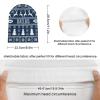 Custom Football Beanie Hat Men Women Personalized Name Winter Cuffed Knit Hats Fashion Toque Cap Sports Fan Gift Navy White view 3