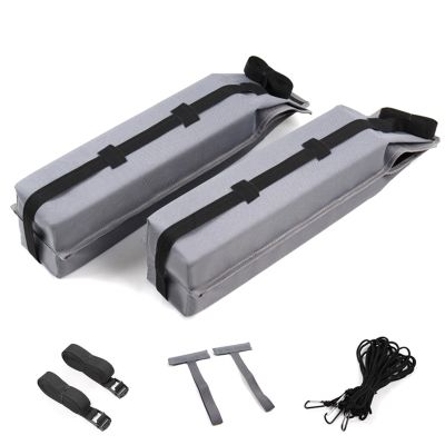 1 Set Universal Car Soft Roof Rack Pads, Luggage Carrier System for Kayak Surfboard Canoe with 2 Heavy Duty Tie Down Straps, 2 Tie Down Rope, 2 Quick Loop Strap 1