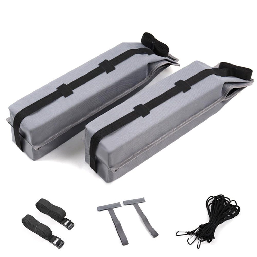 1 Set Universal Car Soft Roof Rack Pads, Luggage Carrier System for Kayak Surfboard Canoe with 2 Heavy Duty Tie Down Straps, 2 Tie Down Rope, 2 Quick Loop Strap 1