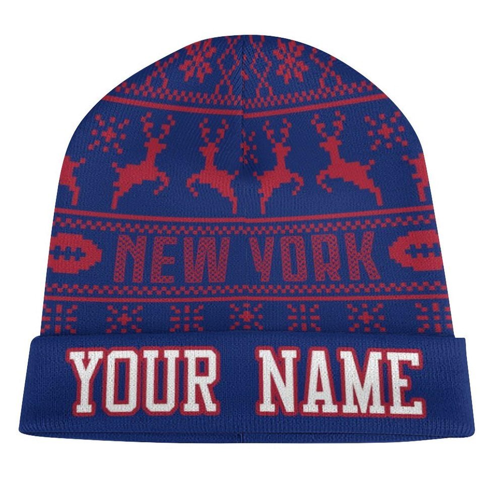 Custom Football Beanie Hat Men Women Personalized Name Winter Cuffed Knit Hats Fashion Toque Cap Sports Fan Gift