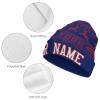 Custom Football Beanie Hat Men Women Personalized Name Winter Cuffed Knit Hats Fashion Toque Cap Sports Fan Gift view 4