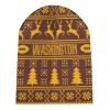 Custom Football Beanie Hat Men Women Personalized Name Winter Cuffed Knit Hats Fashion Toque Cap Sports Fan Gift Burgundy Yellow view 2