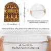 Custom Football Beanie Hat Men Women Personalized Name Winter Cuffed Knit Hats Fashion Toque Cap Sports Fan Gift Burgundy Yellow view 3