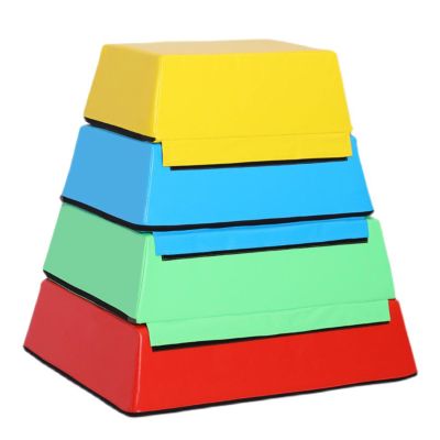 Jumping Boxes for Training, Kids Soft Plyo Box, 4 in 1 Stackable Jump Boxes, Weight Upgrade, Safety and Stability, Suitable for Home School Gym Outdoor Activities Exercise(Size:80456520cm)