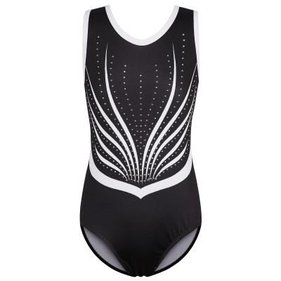 BAOHULU Girls Leotards for Gymnastics & Dance One Piece Sparkly Toddler Kids Athletic Practice Activewear B374_BlackWhite_8A