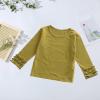 Baby Toddler Girl Long Sleeve Blouse Kids Solid Color Basic Tee Tops Little Girls Ruffle Cuffs (AG, 12-18 Months) view 3