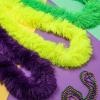 Gvhntk 12 Pcs Mardi Gras Feather Boas 5ft Artificial Fluffy Boas Set for Women Costume Halloween Christmas Wedding (Green Purple Yellow) view 4