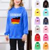 German Boys Girls Hoodies Long Sleeve Germany Flag Pullover Sweatshirt Kids Basic Athletic Top (Hot Pink, 11-12 Years) view 2