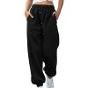 yaoeye Womens Sweatpants 2025 High Waisted Baggy Sweatpants Joggers Sport Active Workout Jogger Pants with Pockets E-Black view 1