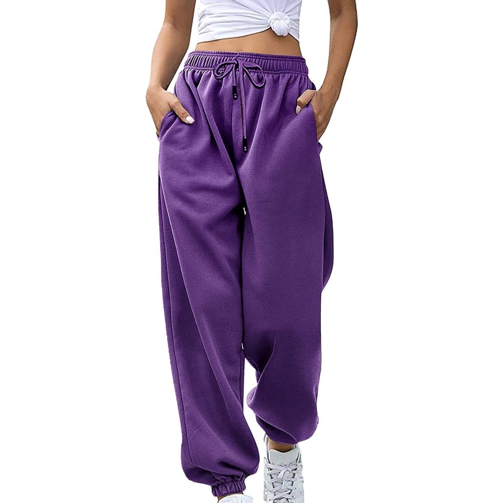 yaoeye Womens Sweatpants 2025 High Waisted Baggy Sweatpants Joggers Sport Active Workout Jogger Pants with Pockets
