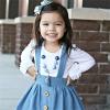 Baby Toddler Girl Long Sleeve Blouse Kids Solid Color Basic Tee Tops Little Girls Ruffle Cuffs (White, 3-4 Years) view 2