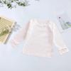 Baby Toddler Girl Long Sleeve Blouse Kids Solid Color Basic Tee Tops Little Girls Ruffle Cuffs (White, 3-4 Years) view 3
