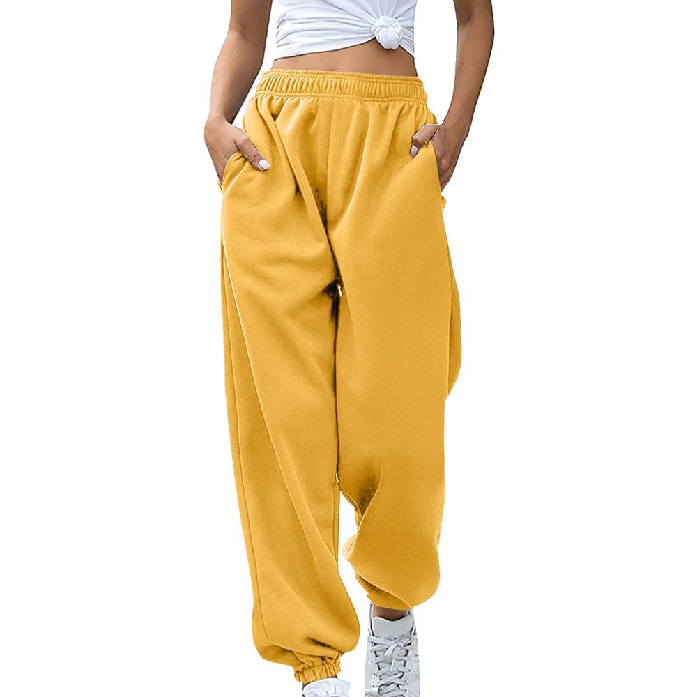 yaoeye Womens Sweatpants 2025 High Waisted Baggy Sweatpants Joggers Sport Active Workout Jogger Pants with Pockets
