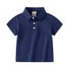 Baby and Toddler Boys Classic Short Sleeve Polo Shirt Summer Solid Color Dress Shirt Top Toddler (Navy, 12-18 Months) view 1