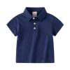 Baby and Toddler Boys Classic Short Sleeve Polo Shirt Summer Solid Color Dress Shirt Top Toddler (Navy, 12-18 Months) view 2