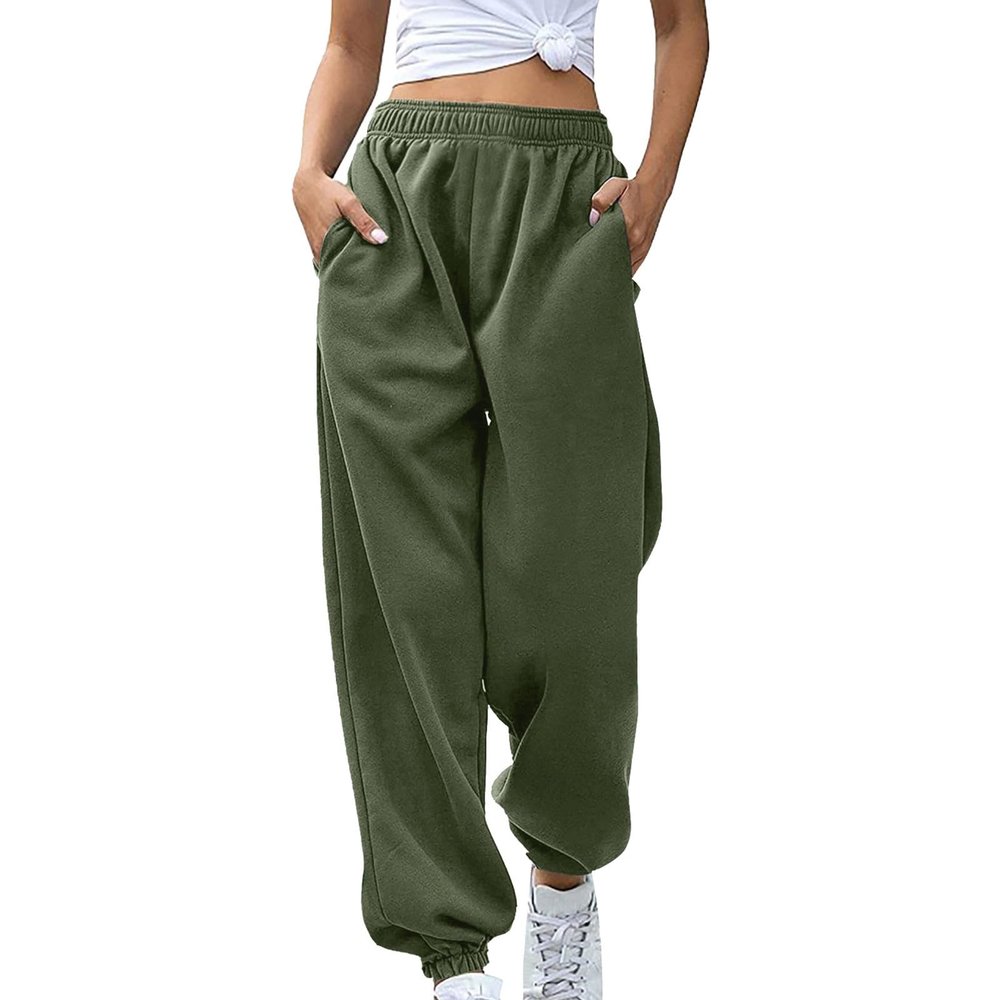 yaoeye Womens Sweatpants 2025 High Waisted Baggy Sweatpants Joggers Sport Active Workout Jogger Pants with Pockets