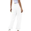 yaoeye Womens Sweatpants 2025 High Waisted Baggy Sweatpants Joggers Sport Active Workout Jogger Pants with Pockets D-White view 2