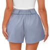 KIRUNDO Womens Shorts Dressy Casual 2026 Trendy Summer Elastic High Waisted Pleated Side Slit Business Work Shorts Pockets(Light Blue, Medium) view 2