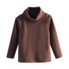 Boys Girls Long Sleeve Shirts T-Shirt Tee Toddler Turtleneck Cotton Basic Layering Collar Shirt Warm (Coffee, 2-3 Years) view 1