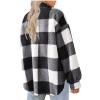 ABOUTYES Flannel Shacket Women 2024 Fall Casual Button down Plaid Shirts Oversized Fleece Lined Jackets Coats Ladies Shackets view 4