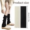 DUOJINSANXI 2 Pcs Leg Warmers Y2k, Leg Warmers, Y2k Accessories, Cute Kawaii Cream Legwarmers for Women Winter (Black, White) view 2
