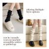 DUOJINSANXI 2 Pcs Leg Warmers Y2k, Leg Warmers, Y2k Accessories, Cute Kawaii Cream Legwarmers for Women Winter (Black, White) view 3