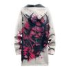 domirica Japanese Oni Mask Print Hooded Cardigan Men Long Sleeve Fleece Lined Oversized Zipper Open Front Mens Hooded Cardigan Long Sleeve Fall Fashion Drawstring Warm Cardigan With Hood,4XL view 4