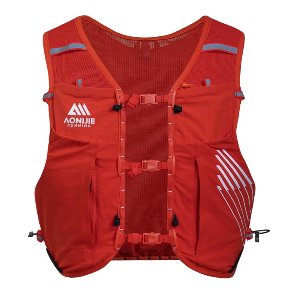 AONIJIE 10L Lightweight Trail Running Vest, Hydration Pack for Men Women, Climbing Hiking Mountaineering Hydration Vest (Orange, S)