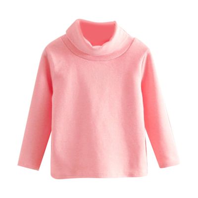 Boys Girls Long Sleeve Shirts T-Shirt Tee Toddler Turtleneck Cotton Basic Layering Collar Shirt Warm (Pink, 11-12 Years)