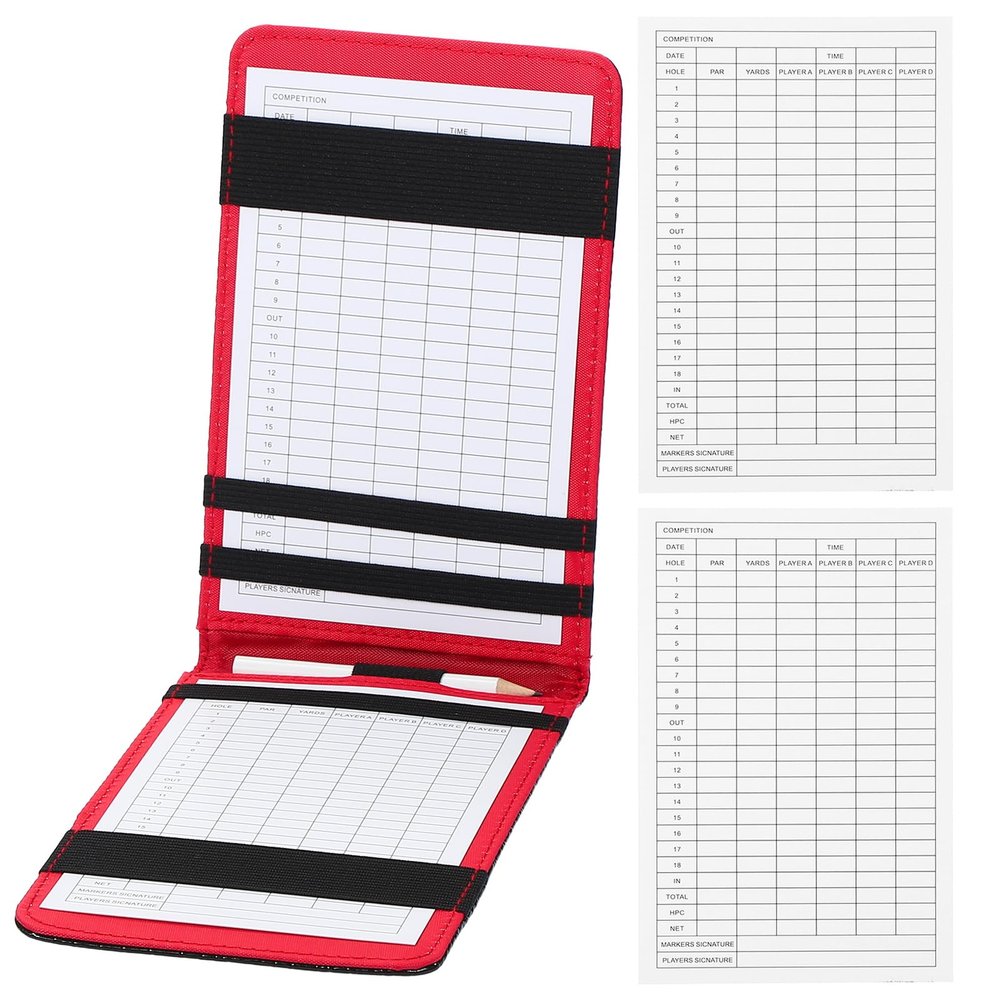 PATIKIL Golf Scorecard Holder, Leather Yardage Book Cover Golf Scorecard Book with Pencil Loop for Golfers Golf Club Golf Club Accessories, Dark Green