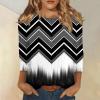 3/4 Length Sleeve Womens Tops Fall Knit Printed Crew Neck T Shirts Loose Fit Geometric Casual Elegant Plus Size Blouses Lightweight Classic Tunic Tops with Leggings Winter Clothes 2025, Gray, Medium view 2